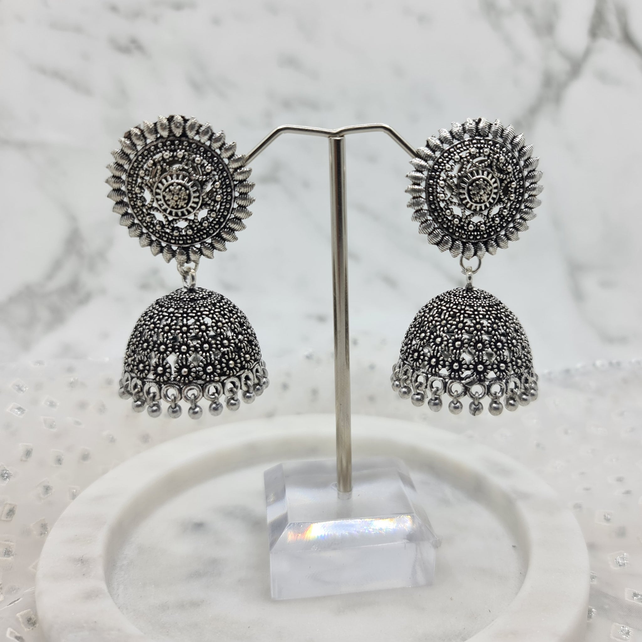 Simple Jhumka Oxidised Earrings