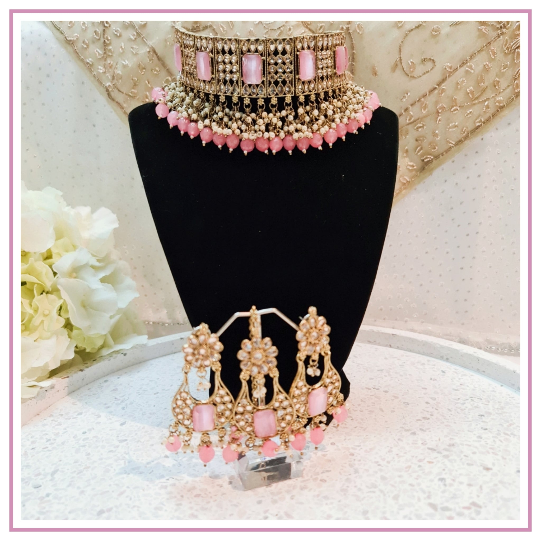 RANI Necklace Set in Light Pink