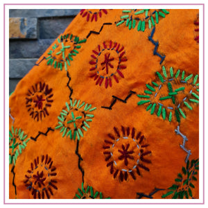 Orange Embroidered Dupatta